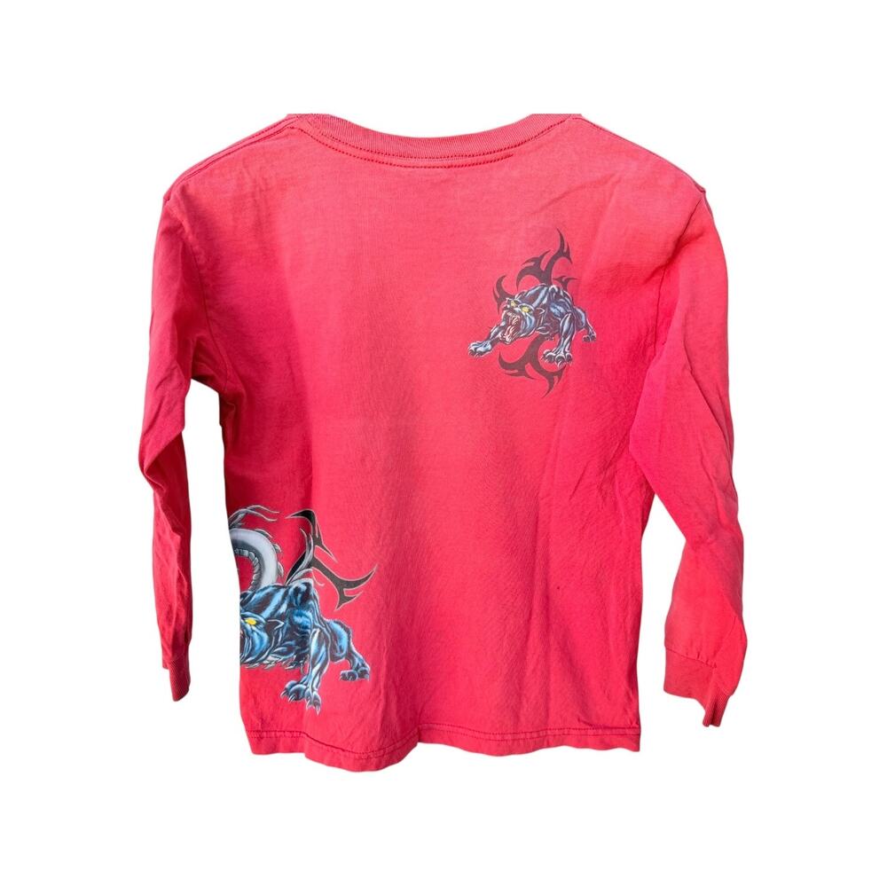 Starter Long Sleeve Shirt Mens Medium Red Graphic Dragon Shirt - Picture 2 of 7